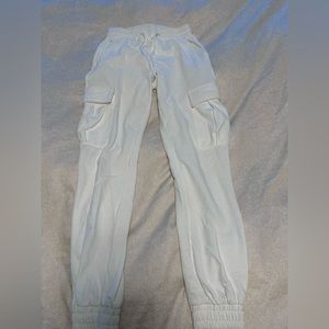 White Cargo Sweatpants